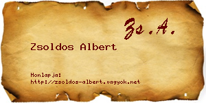 Zsoldos Albert névjegykártya