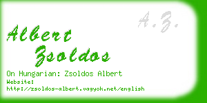 albert zsoldos business card